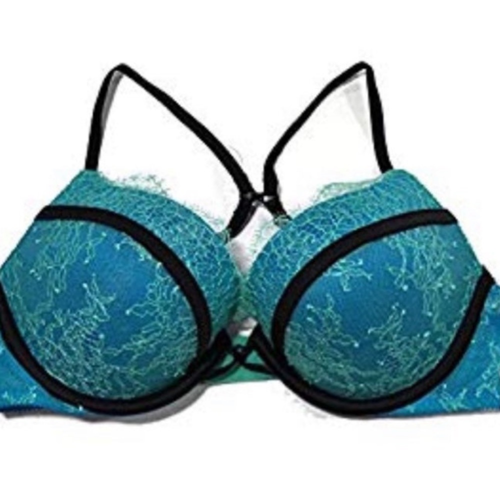32D~Victoria’s Secret Very Sexy Chantilly overlay neon lace Push up Bra